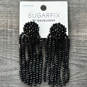 New BaubleBar Black Beaded Dangle Earrings